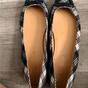 Talbots Black and White Plaid Ballet Flats